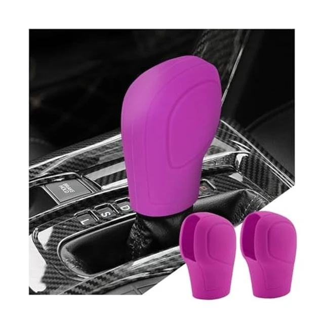 Alt view image 2 of 6 - 2 Pack 3.14 x 2.2 Inch Silicone Shift Knob Covers, Rose Red