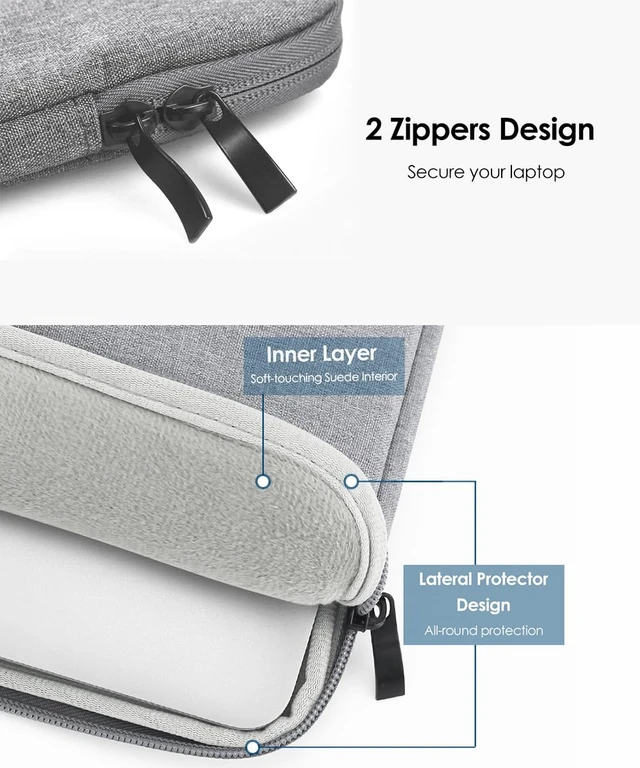 Alt view image 5 of 7 - Sleeve Case for MacBook Neo & Air 13 Inch M5 M4, Water-Resistant | Gray, Precision Fit, Soft Inner Lining Padded, Anti-Scratch, Extra Attached Pocket, Travel Carry Laptop Bag for Home Office
