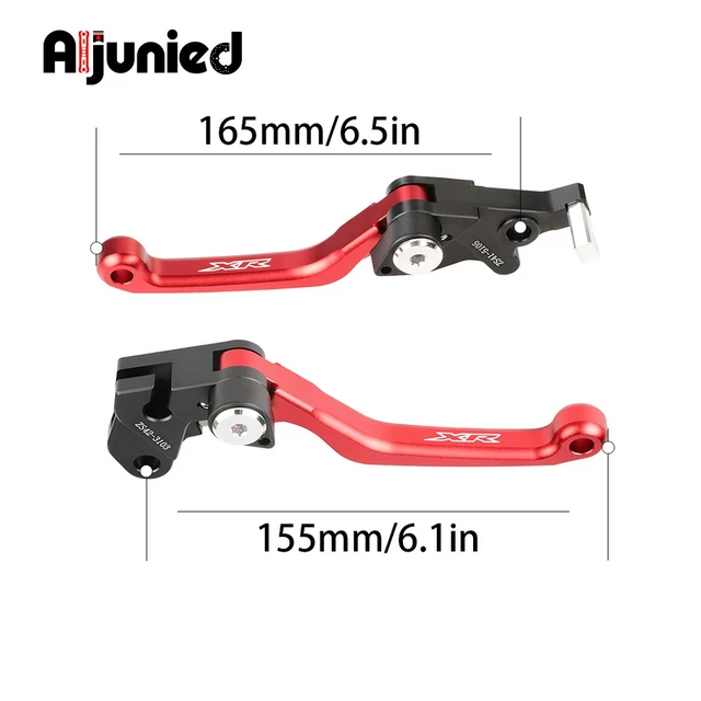 Alt view image 3 of 6 - ALJUNIED 3105/3103 Short Brake & Clutch Lever Set Compatible with Honda XR125L XR150L XR190L XR650L, 6061-T6 Aluminum, Red