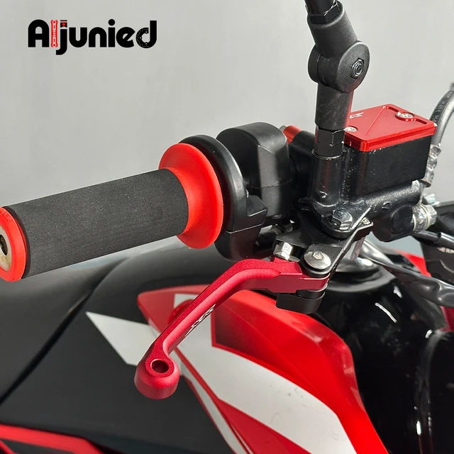 Alt view image 4 of 6 - ALJUNIED 3105/3103 Short Brake & Clutch Lever Set Compatible with Honda XR125L XR150L XR190L XR650L, 6061-T6 Aluminum, Red