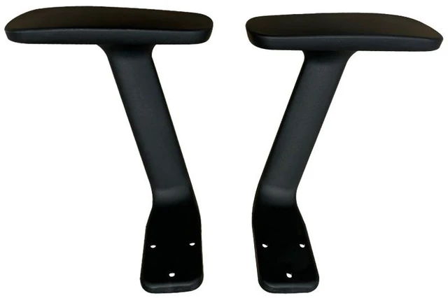 Main image of Fixed Plastic Office Chair Armrests, Model 560, Black, 1 Pair