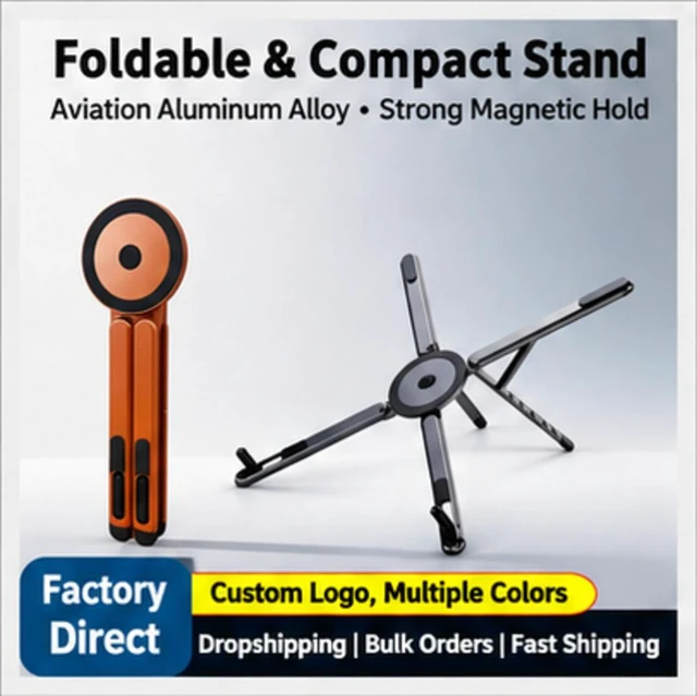 Alt view image 2 of 5 - Aluminum Carabiner Magnetic Phone Tripod, Silver