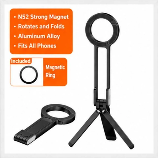 Main image of ABS Carabiner Magnetic Phone Tripod, Black