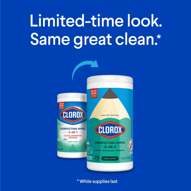 Alt view image 4 of 5 - Clorox Disinfecting Wipes Limited Edition Back to School, Bleach Free, Fresh Scent, 75 Count