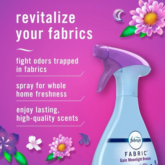 Alt view image 3 of 6 - Febreze Fabric Spray Air Freshener, Odor-Fighting, Gain Moonlight Breeze, 23.6 fl oz