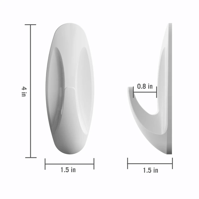 Alt view image 4 of 5 - Pen+Gear Heavy-Duty Plastic Adhesive Large Wall Hooks, Damage Free, White, 2 Count