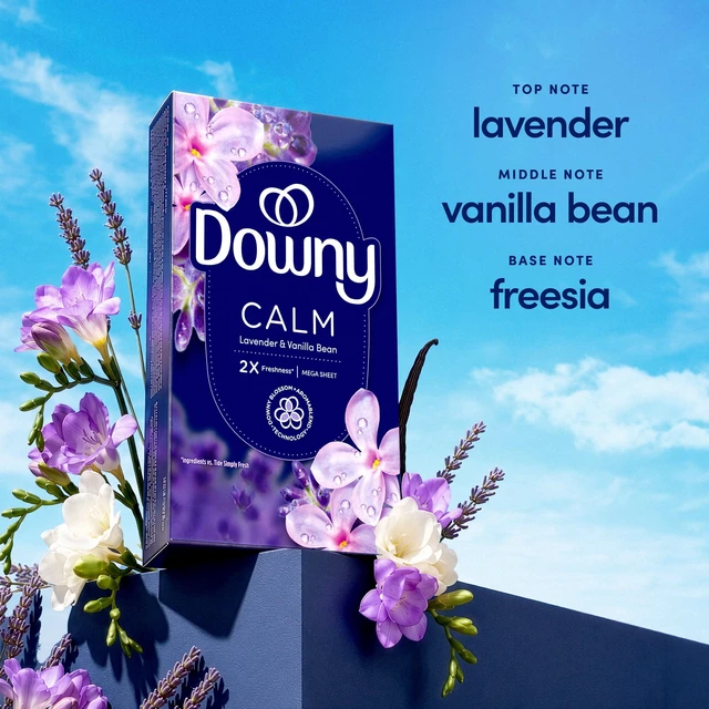 Alt view image 2 of 5 - Downy CALM, Mega Dryer Sheets, Lavender and Vanilla Bean, 80 Count