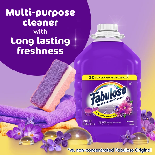 Alt view image 3 of 6 - Fabuloso 2X Multi-Purpose Cleaner, No Rinse Floor Cleaner, Lavender Scent, 128 fl oz