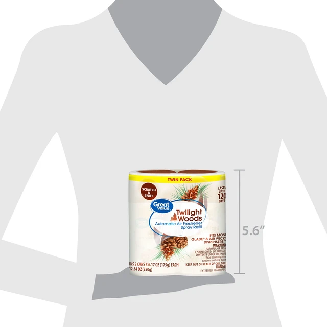 Alt view image 4 of 6 - Great Value Automatic Air Freshener Spray Refill, Twilight Woods, 2 Pieces