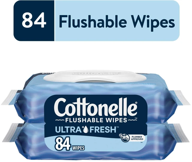 Main image of Cottonelle Ultra Fresh Flushable Wet Wipes, 2 Flip-Top Packs