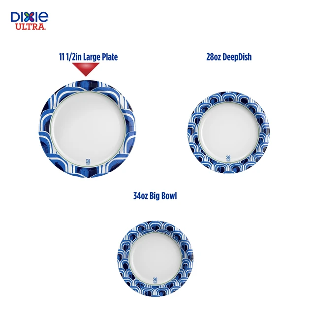Alt view image 6 of 6 - Dixie Ultra Large Plate Disposable Paper Plates, 11.5", Multi-Color, 25 Count