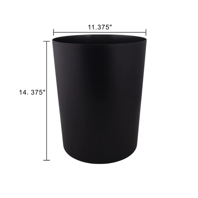 Alt view image 5 of 6 - Mainstays 5 Gallon Plastic Wastebasket, Open Top, Matte Black
