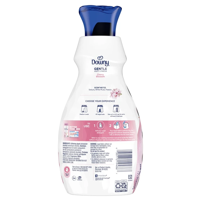 Alt view image 4 of 6 - Downy Gentle Soft and Fresh Liquid Fabric Softener, Cherry Blossom Scent, 26 fl oz, 39 Loads
