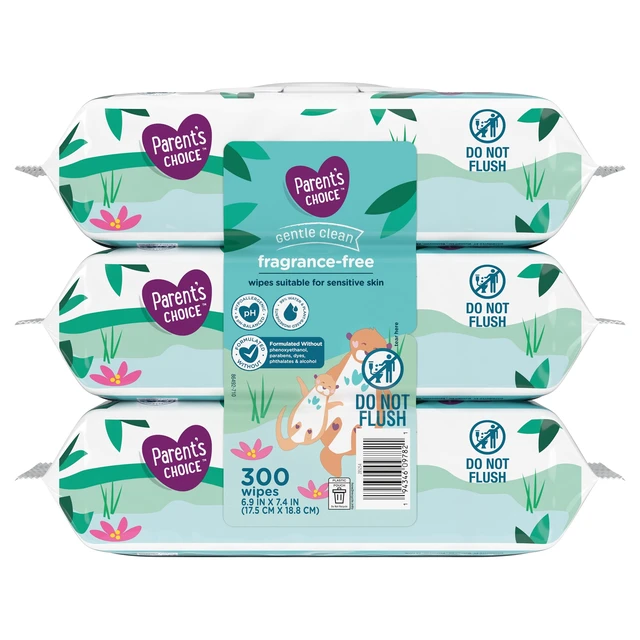 Alt view image 2 of 6 - Parent's Choice Fragrance-Free Baby Wipes, 300 Count (Select for More Options)