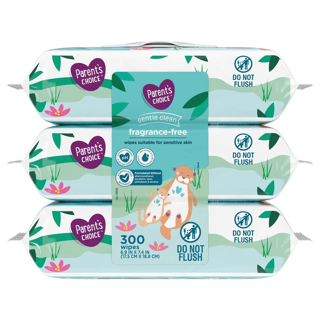 Alt view image 3 of 6 - Parent's Choice Fragrance-Free Baby Wipes, 300 Count (Select for More Options)