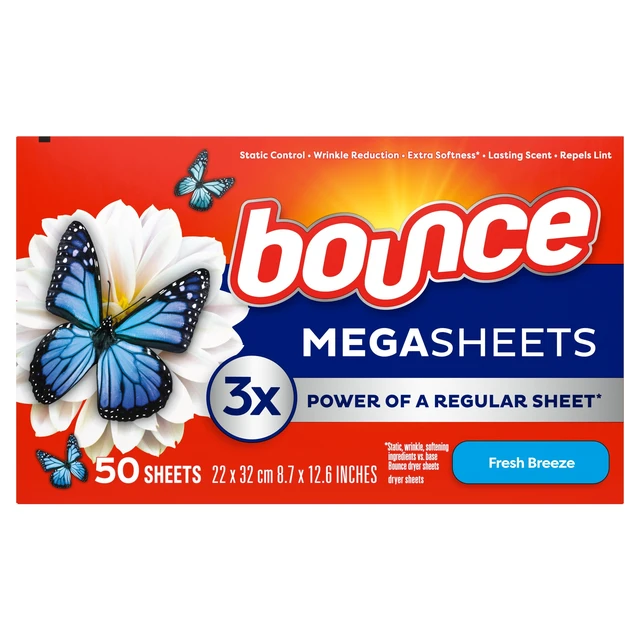 Alt view image 3 of 6 - Bounce Mega Dryer Sheets, Fresh Breeze, 50 Count