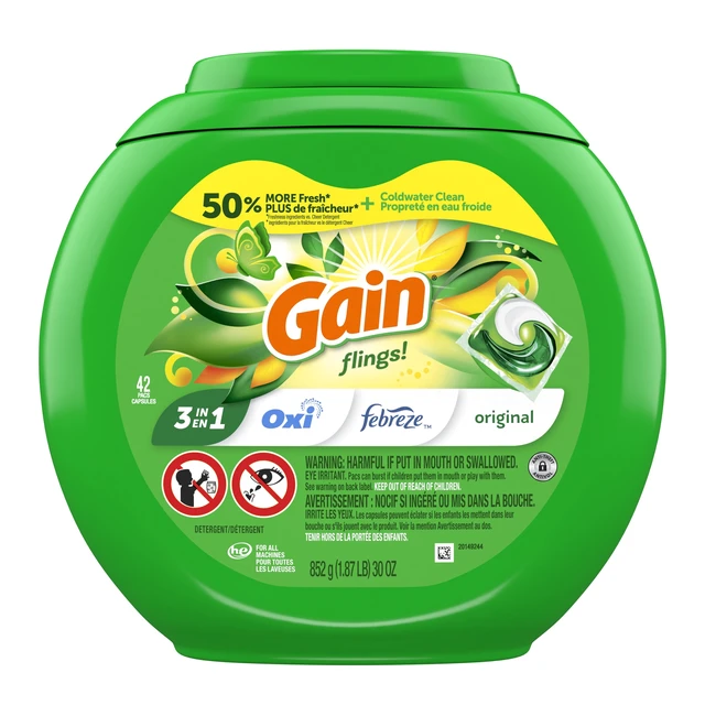 Alt view image 4 of 6 - Gain Flings Laundry Detergent Soap Pods, Original Scent, 42 Ct