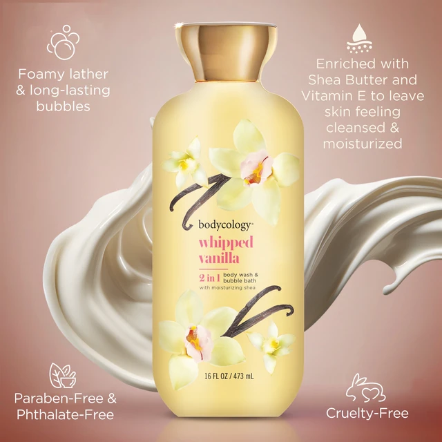 Alt view image 5 of 6 - Bodycology 2 in 1 Body Wash & Bubble Bath, Whipped Vanilla,16 fl oz