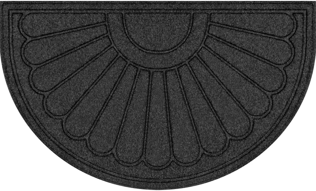 Main image of Mainstays Sunburst Utility Door Mat, Gray, Polyester, 18 in x 30 in
