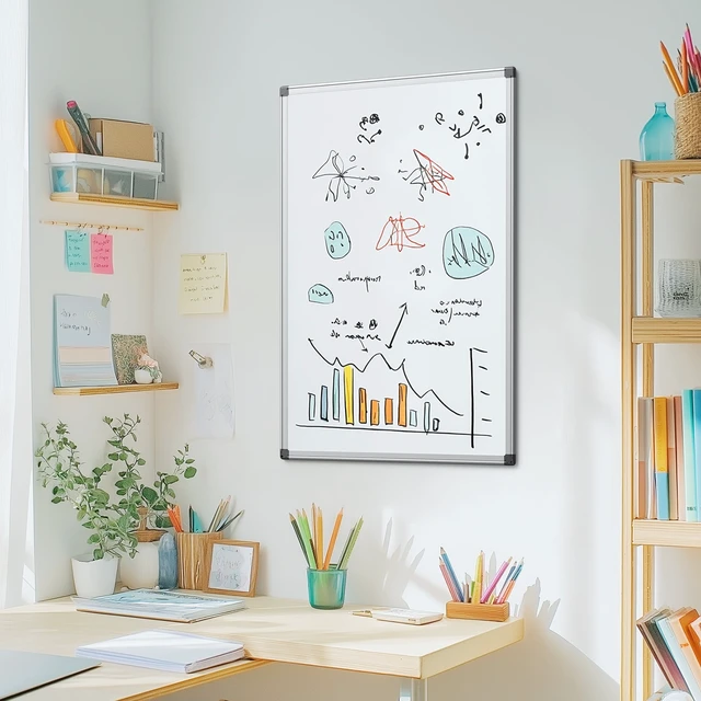 Alt view image 3 of 6 - Gianna 36 X 24 inches Magnetic Dry Erase Board with Aluminum Frame, Whiteboard for Home School