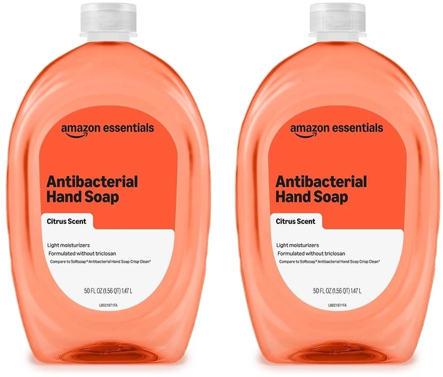 Main image of Amazon Basics Liquid Hand Soap Refill, Light Moisturizing, Triclosan-Free, Dermatologist-Tested, pH Balanced, Citrus, 50 Fl Oz (Pack of 2) (Previously Solimo)