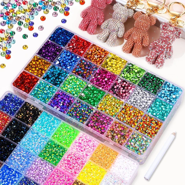 Alt view image 4 of 7 - 56000Pcs Rhinestones for Bedazzling,56 Colors Bedazzling Kit with Rhinestones for Crafting,3mm Gems Resin Jelly Flatback,Perfect for Nail Art, Diamond Art, Clothing