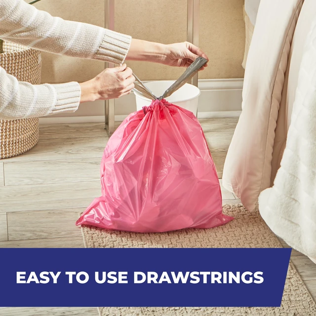 Alt view image 5 of 6 - Hefty 4 Gallon Small Trash Bags, Pink, Fabuloso Watermelon Scent, 20ct