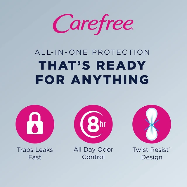 Alt view image 4 of 6 - Carefree Panty Liners for Women, Regular, Wrapped, Unscented, 54ct (Pack of 2)