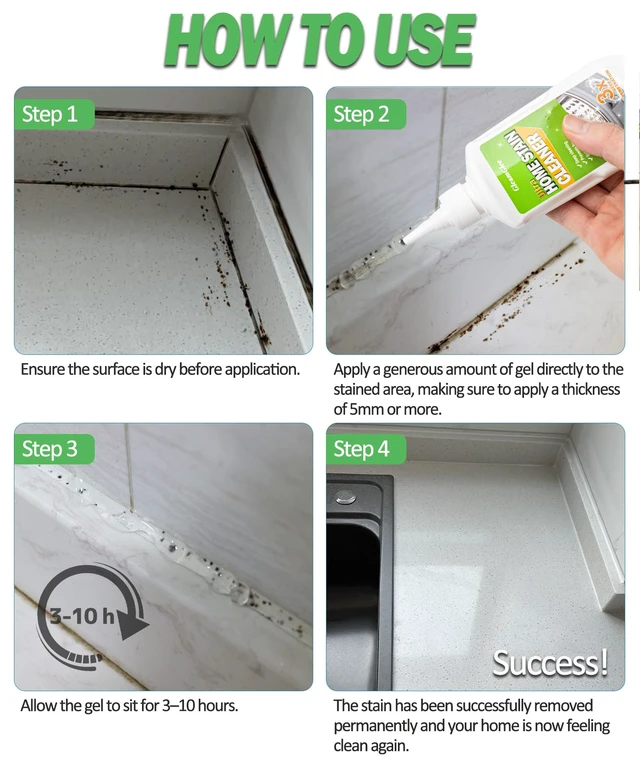 Alt view image 2 of 6 - GleamGlee Home Remover Gel, Powerful Washing Machine Gasket Cleaner, Heavy Duty Cleaning Solution for Washing Machine, Refrigerator Strips, Bathroom Grout, Tiles, Sink, Shower - 5 Fl.Oz