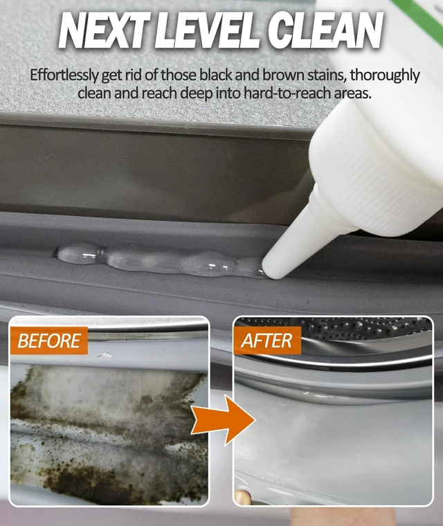 Alt view image 4 of 6 - GleamGlee Home Remover Gel, Powerful Washing Machine Gasket Cleaner, Heavy Duty Cleaning Solution for Washing Machine, Refrigerator Strips, Bathroom Grout, Tiles, Sink, Shower - 5 Fl.Oz