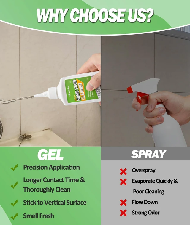Alt view image 6 of 6 - GleamGlee Home Remover Gel, Powerful Washing Machine Gasket Cleaner, Heavy Duty Cleaning Solution for Washing Machine, Refrigerator Strips, Bathroom Grout, Tiles, Sink, Shower - 5 Fl.Oz
