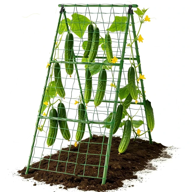 Main image of Cucumber Trellis Garden Trellis Arch Trellis, Tall Trellis for Climbing Plants Support Vegetable Peas Fruit Vine Outdoor A-Frame Trellis Suit for Small Plant not Heavy