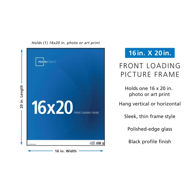 Alt view image 7 of 7 - Mainstays Format Frames 16 x 20 Front-Loading Picture Frame, Black, Wall or Tabletop