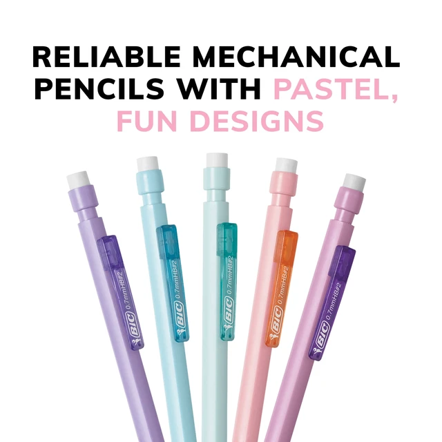 Alt view image 5 of 6 - BIC Xtra Smooth Pastel Mechanical Pencils, No. 2, Back to School, 0.7 mm, 24-Count
