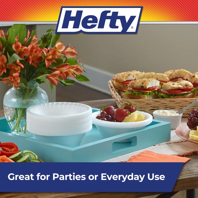 Alt view image 4 of 6 - Hefty Everyday Soak-Proof Foam Bowls, White, 12 ounce, 50 Count