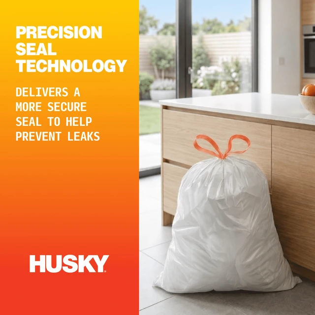 Alt view image 5 of 6 - Husky 13 Gallon Tall Kitchen Drawstring Bags, 120 Bags