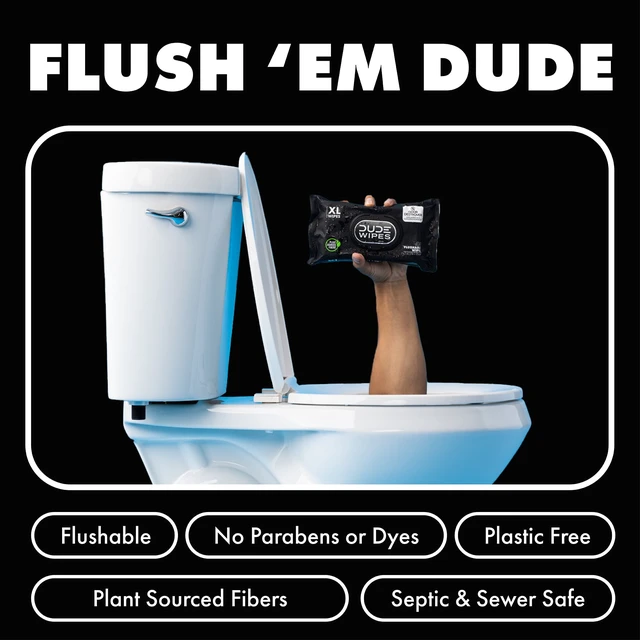 Alt view image 3 of 6 - DUDE Wipes Odor Destroyer Flushable Wipes, XL Wet Wipes, Deodorizing with Clean Scent, 48 Count, 2 Pack
