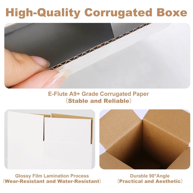 Alt view image 6 of 7 - Shipping Boxes,3.5x3.5x3.5 inches 6 PCS Small Shipping Boxes,White Corrugated Cardboard Boxes for Packing, Mailing, Moving,Gifts & Storage,Heavy-Duty(White )