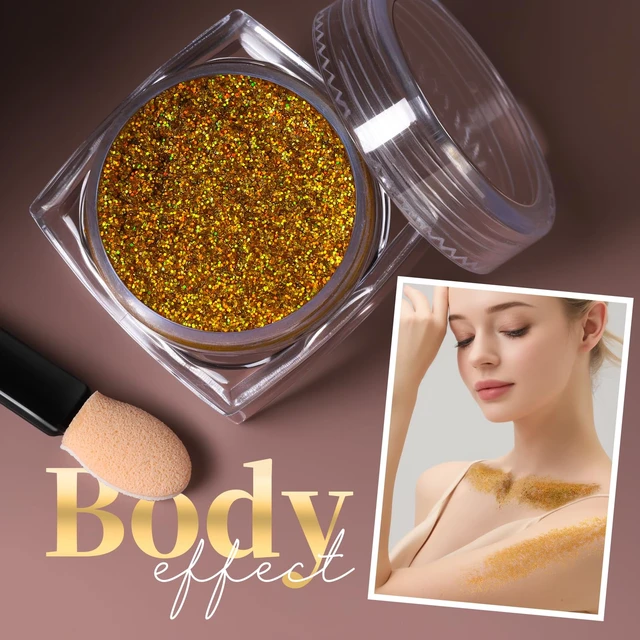 Alt view image 6 of 7 - Teenitor Face Glitter Body Glitter, Gold Body Glitter Gel, Hair Glitter Gel, 6 Shapes Rave Glitter, Festival Makeup Glitters Gel, Chunky Sparkling Glitter Gel for Face, Body, Hair