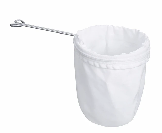 Main image of Large Reusable Thai Tea Filter 5.5 Inch Traditional Cloth Coffee Filter with Metal Handle Washable Coffee Pour Over Filters Ultra Fine Mesh Strainer Bags for Tea NutMilk Coconut Milk and Juice
