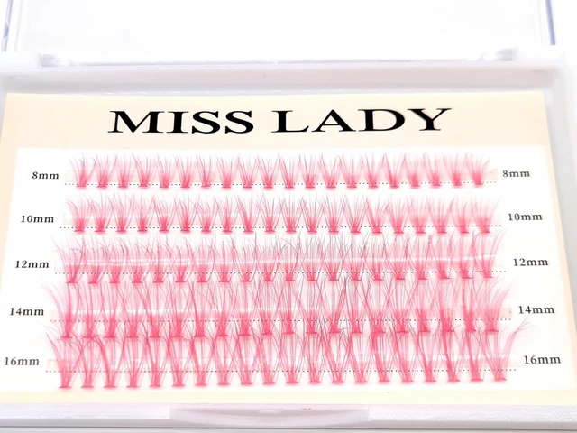 Alt view image 5 of 6 - Faux Mink Lash Clusters, Pink, 20D, Curl C, 8-16mm, 100 PCS, 3D Volume