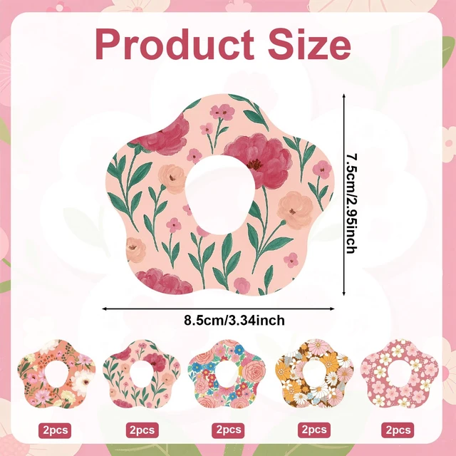 Alt view image 2 of 7 - 10pcs Waterproof Flower Shape Adhesive Sensor Patches for Dexcom G7