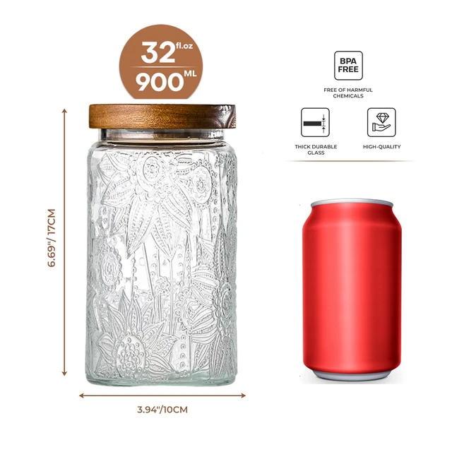 Alt view image 6 of 7 - Adodeen Glass Storage Containers With Lids, Glass Jars With Lids, 32OZ