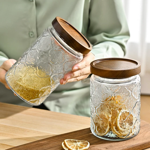 Alt view image 4 of 7 - Adodeen Glass Storage Containers With Lids, Glass Jars With Lids, 32OZ