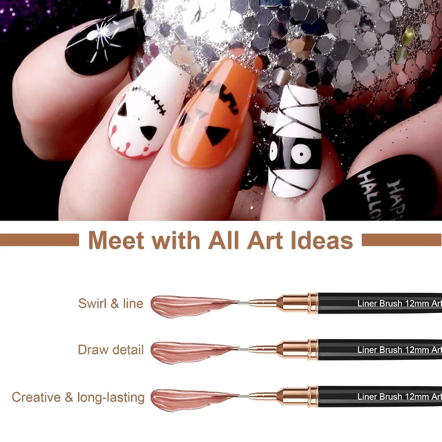 Alt view image 3 of 6 - Artdone Metallic Nail Art Pens, Liner Brushes Set, 5PCS Black Nail Tools