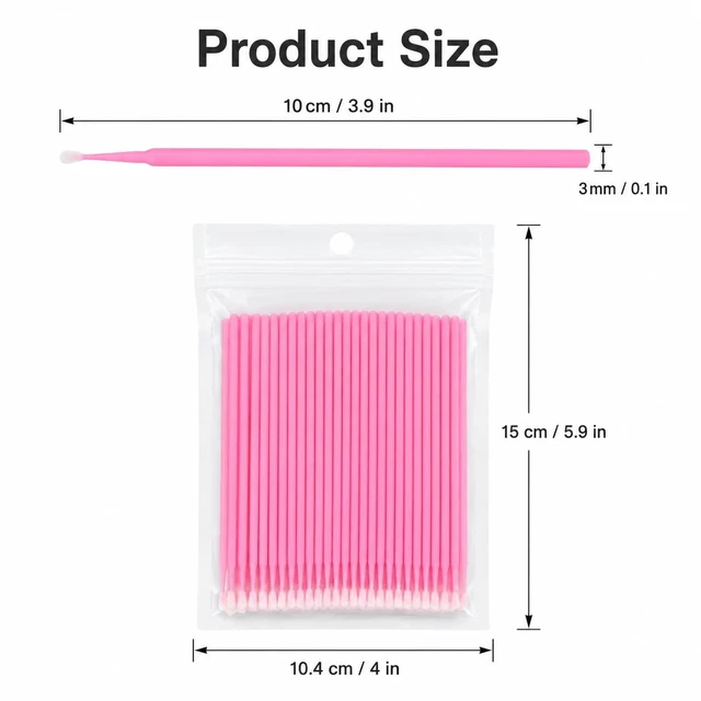 Alt view image 2 of 6 - G2PLUS Micro Cotton Swabs 500PCS Disposable Eyelash Extension Applicators