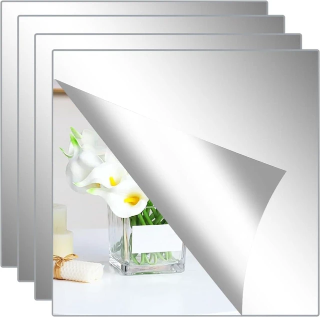 Main image of Mirror Stickers for Walls 4 Packs Self Adhesive Stick on Mirrors Tiles