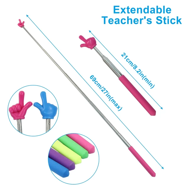 Alt view image 2 of 5 - 5 Pcs Retractable Teacher Pointer, Extendable Finger Pointer