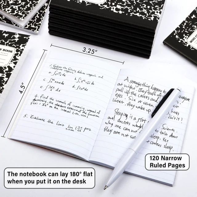 Alt view image 3 of 7 - feela Mini Composition Notebook, Cute 30 Pack Black Narrow Ruled Mini Composition Books Bulk, Small Pocket Marble Journal Notebooks for Kids Students College Office, Pocket Size 4.5 x 3.25 in