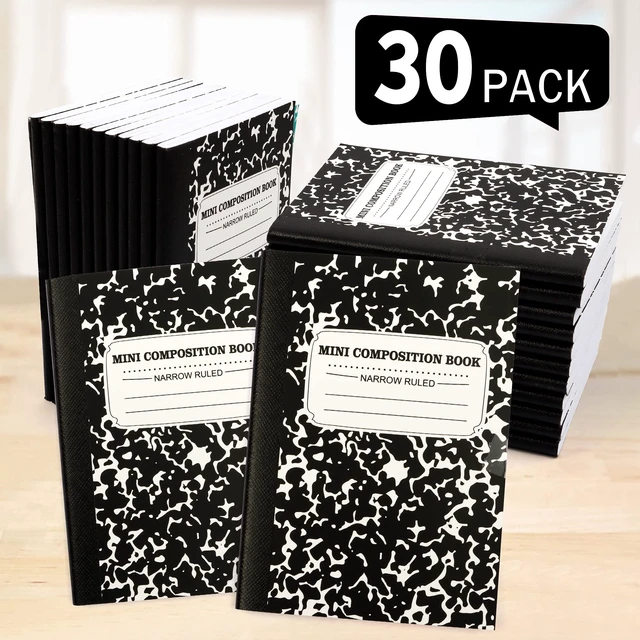 Alt view image 7 of 7 - feela Mini Composition Notebook, Cute 30 Pack Black Narrow Ruled Mini Composition Books Bulk, Small Pocket Marble Journal Notebooks for Kids Students College Office, Pocket Size 4.5 x 3.25 in